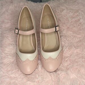 J. Adams Women's Pink and Cream Mary Jane Heels